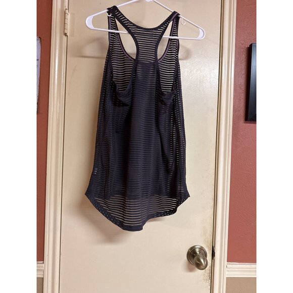 Athletic Black & White Striped Dry-Wik Tank Top L By Marika Tek - Picture 3 of 4